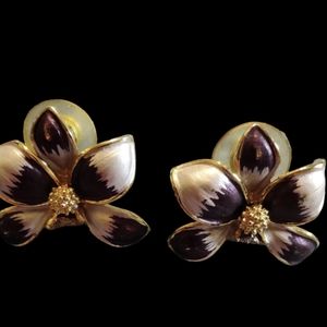 Vintage enamel stud earrings